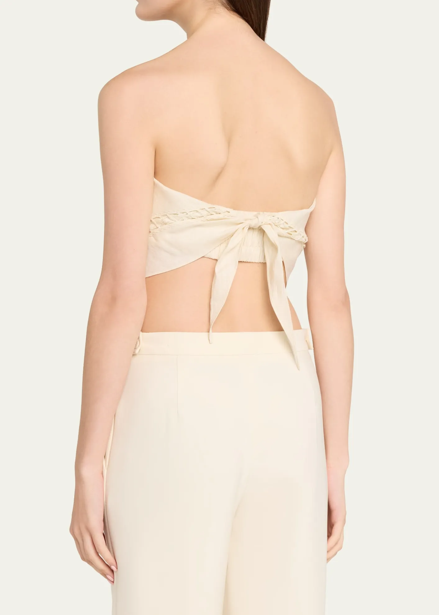 SIMKHAILahni Strapless Linen Lace Top