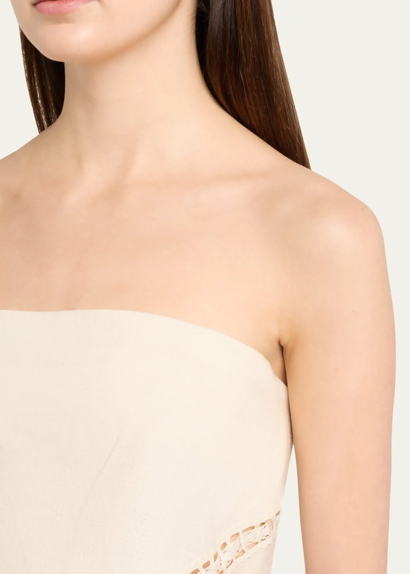 SIMKHAILahni Strapless Linen Lace Top