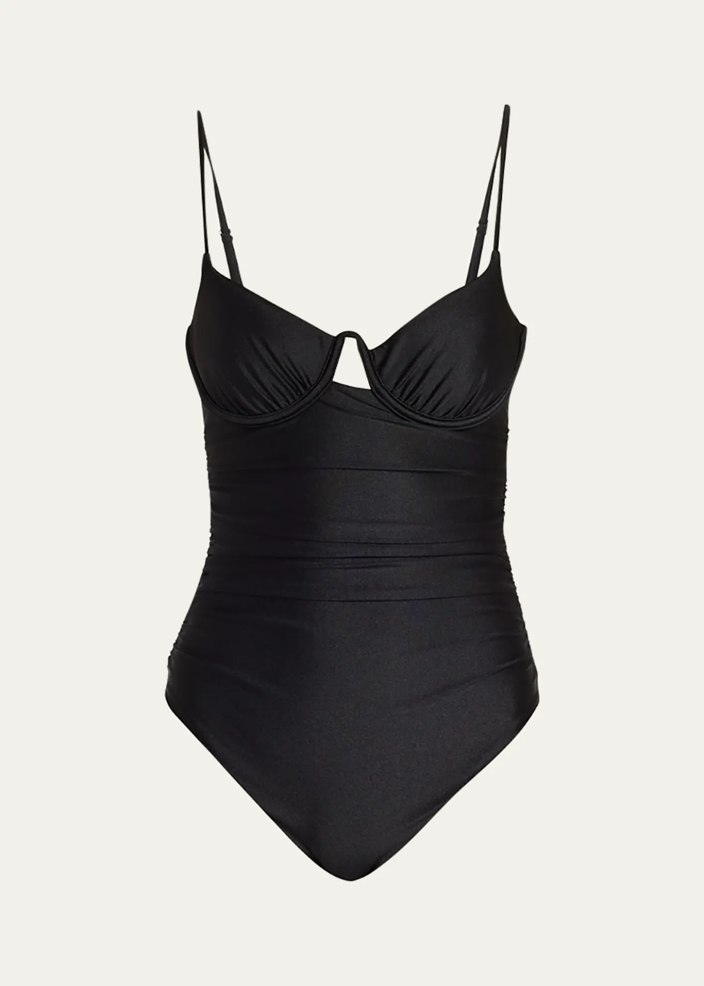 SIMKHAILaine Draped Satin Underwire One-Piece Swimsuit