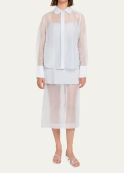 SIMKHAILoen Long-Sleeve Organza Shirt