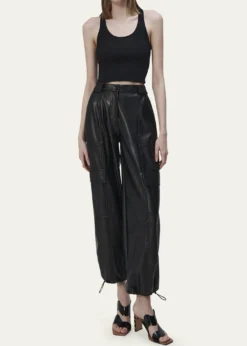 SIMKHAILuxe Vegan Leather Cargo Pants