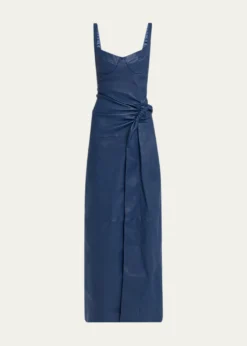 SIMKHAILyle Draped Leather Dress