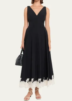 SIMKHAIMira Cotton Faille Lace Midi Dress