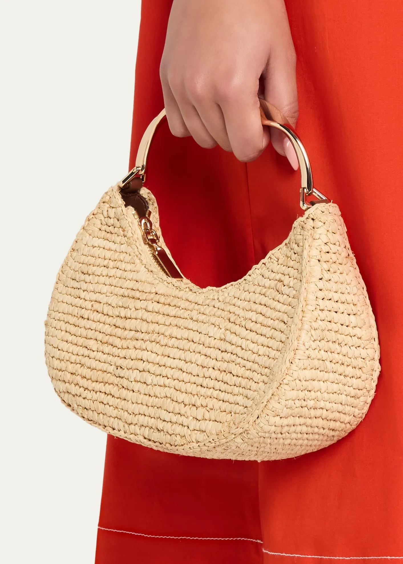 SIMKHAINixi Twist Raffia Top-Handle Bag