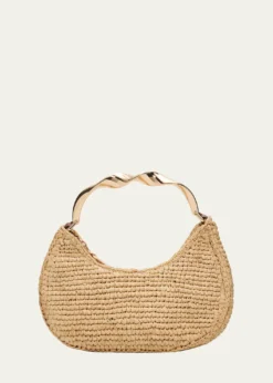 SIMKHAINixi Twist Raffia Top-Handle Bag