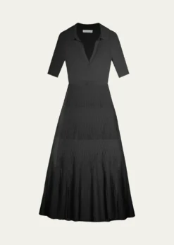 SIMKHAIPati Short-Sleeve Polo Midi Dress