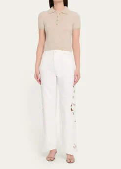 SIMKHAIPorter Floral Embroidered Jeans