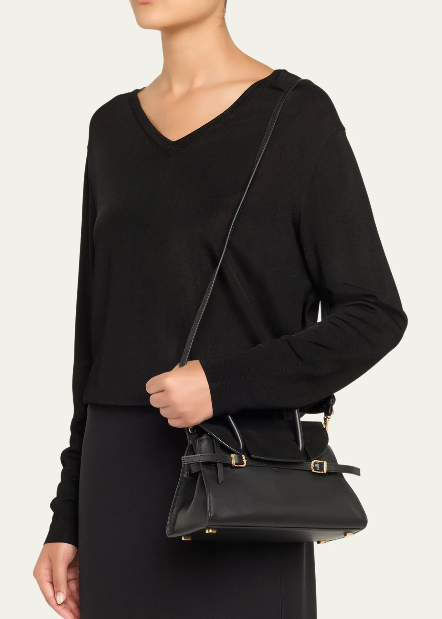 SIMKHAIRiver Small Suede Flap Top-Handle Bag