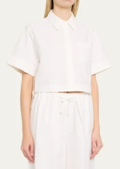 SIMKHAIRyett Short-Sleeve Cropped Shirt