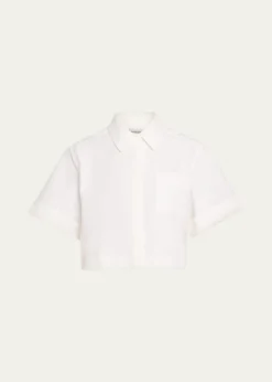 SIMKHAIRyett Short-Sleeve Cropped Shirt