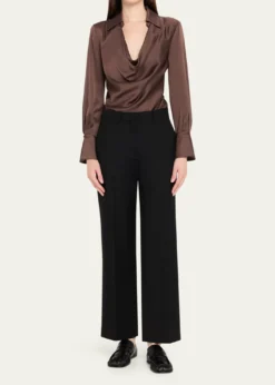 SIMKHAISymone Long-Sleeve Cowl-Neck Top
