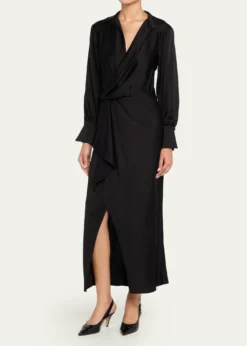 SIMKHAITalita Drape-Front Midi Dress