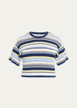 SIMKHAITenley Short-Sleeve Knit Crop Top