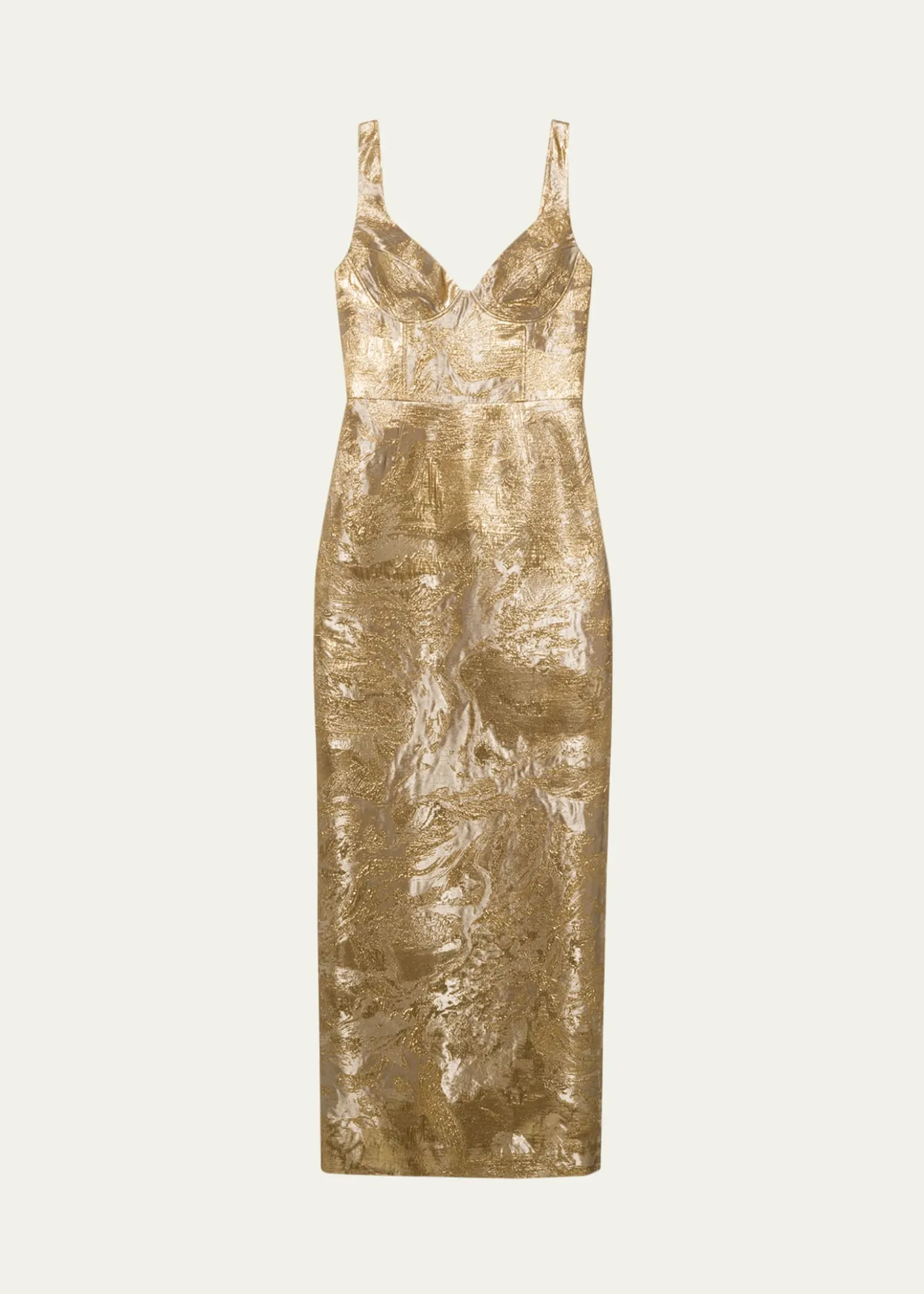 SIMKHAIViella Sleeveless Metallic Jacquard Column Gown