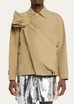 Simone RochaMen's Pleated Bow Shirt Jacket