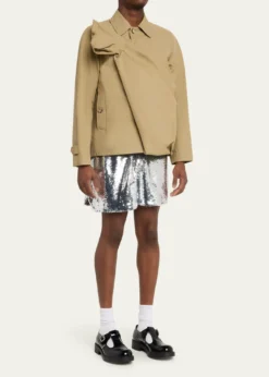 Simone RochaMen's Pleated Bow Shirt Jacket