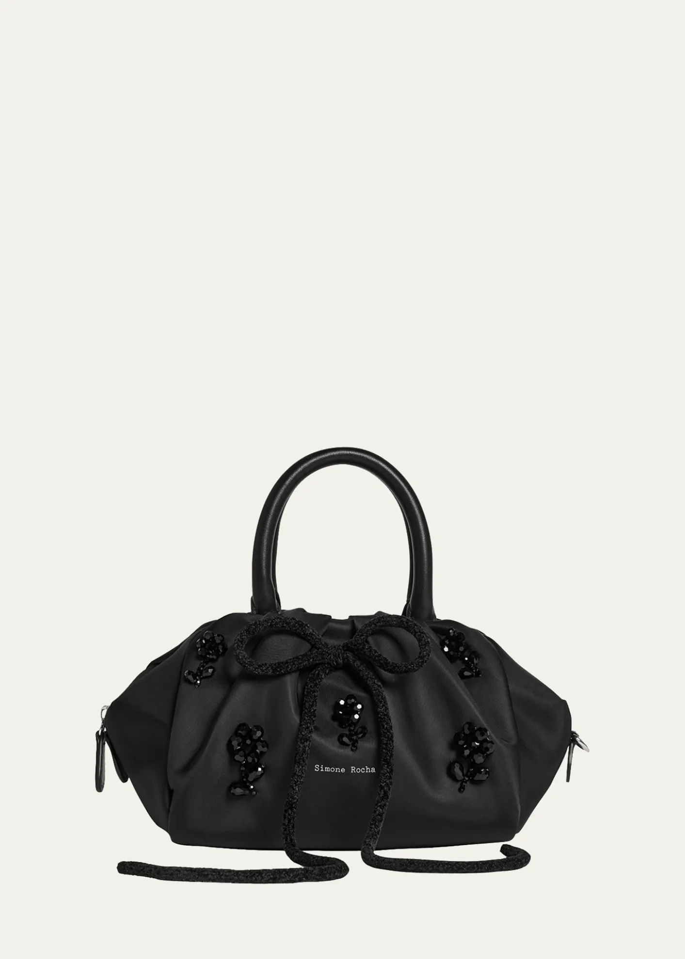Simone RochaBeaded Bow-Front Gathered Top-Handle Bag