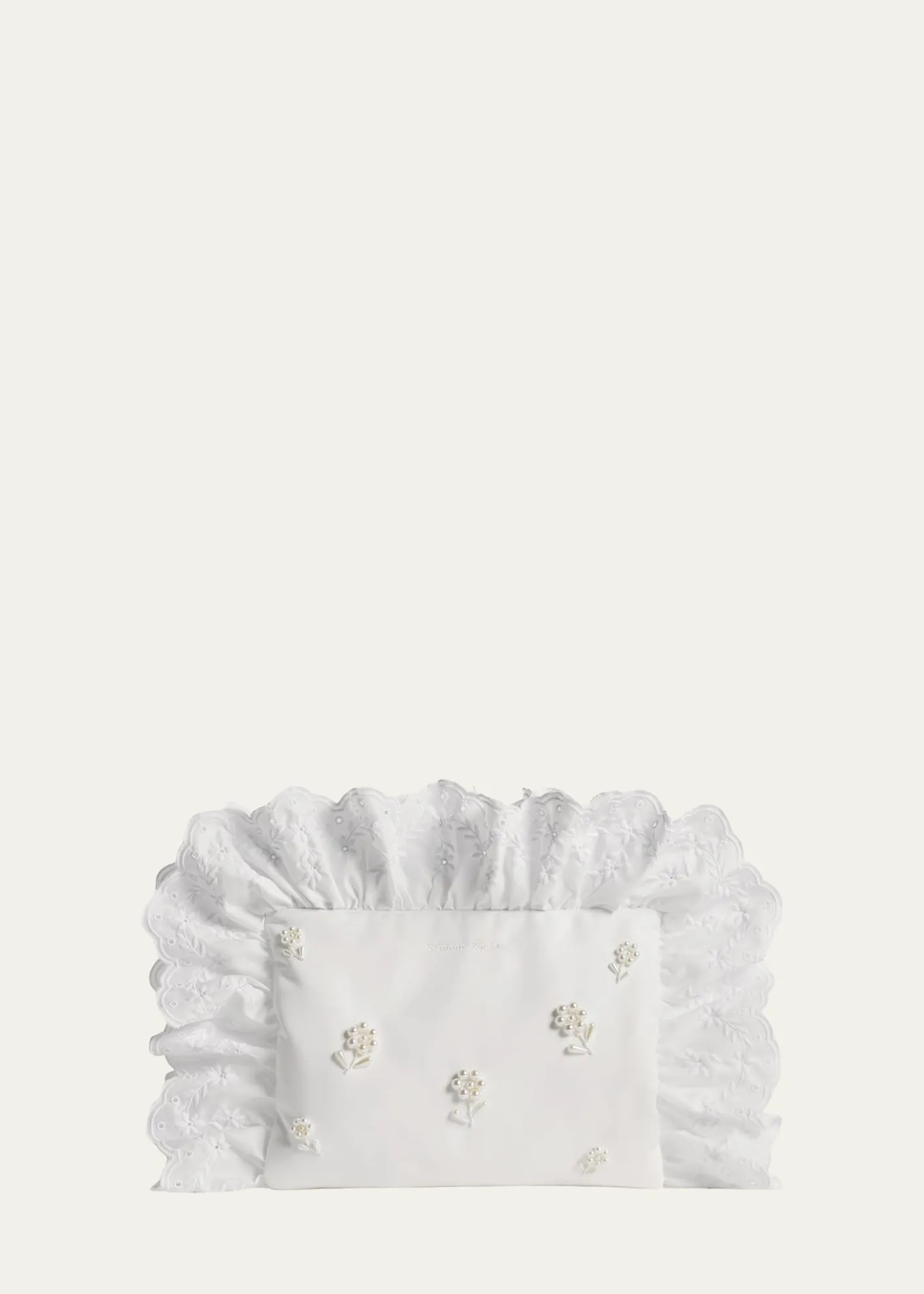 Simone RochaBeaded Ruffle-Trim Pillowcase Clutch Bag