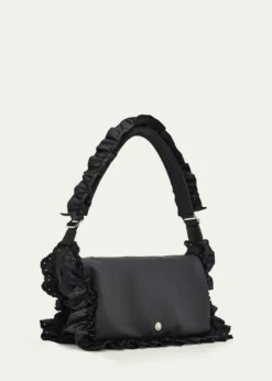 Simone RochaPillow Embroidered Ruffle-Trim Shoulder Bag