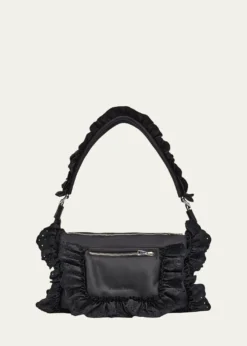 Simone RochaPillow Embroidered Ruffle-Trim Shoulder Bag