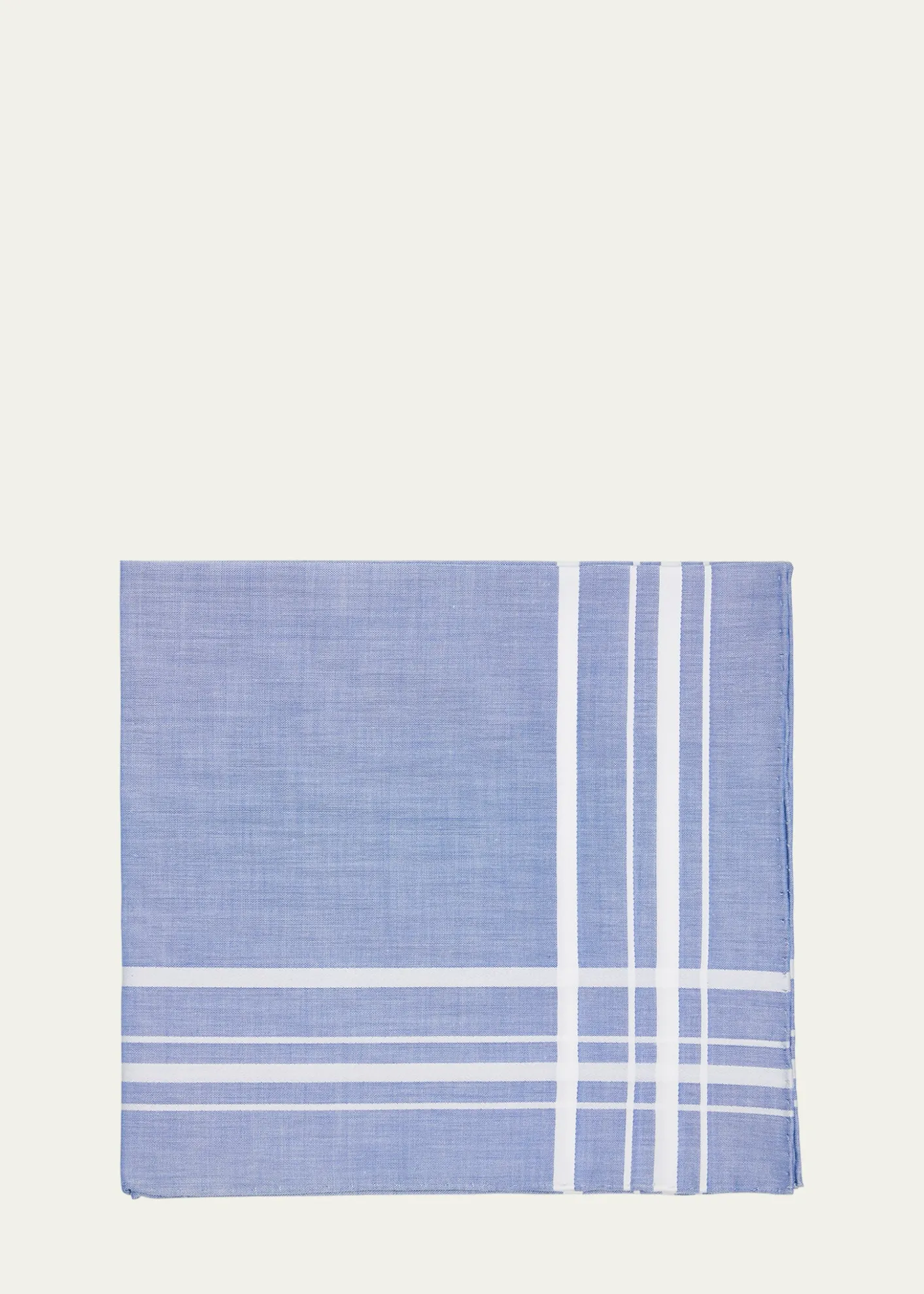 Simonnot GodardMen's Cotton Satin Check Pocket Handkerchief