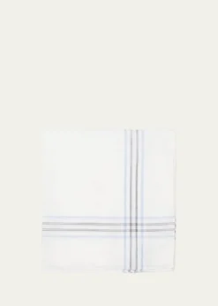 Simonnot GodardMen's Plaid Stripe Handkerchief