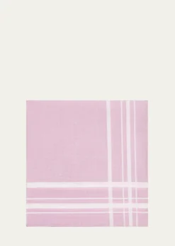 Simonnot GodardMen's Sonata Satin Check Cotton Pocket Square