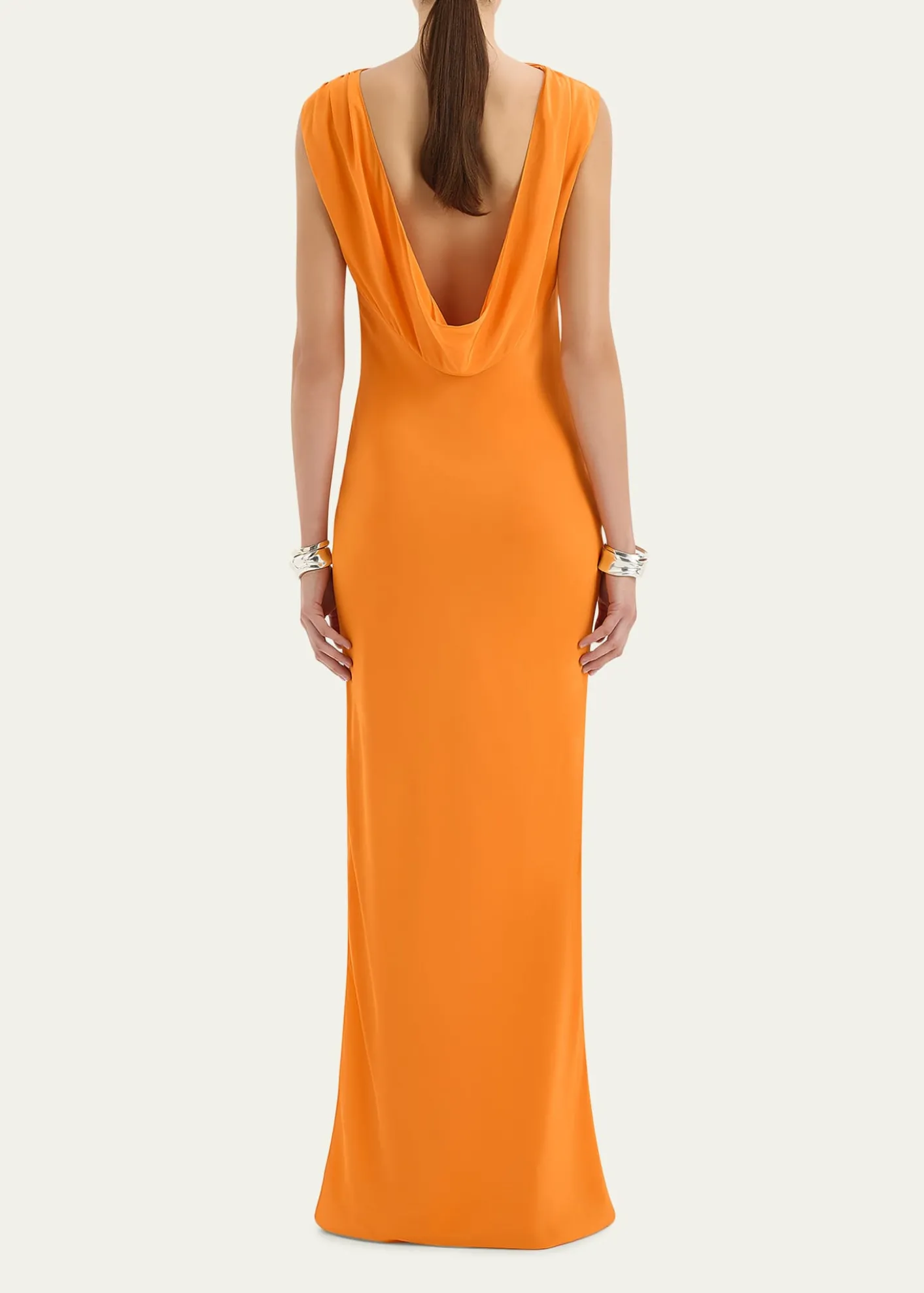 SIRIsla Cowl-Back Silk Gown