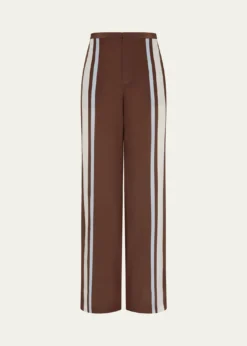 SIRMarais Striped Silk Crepe Trousers