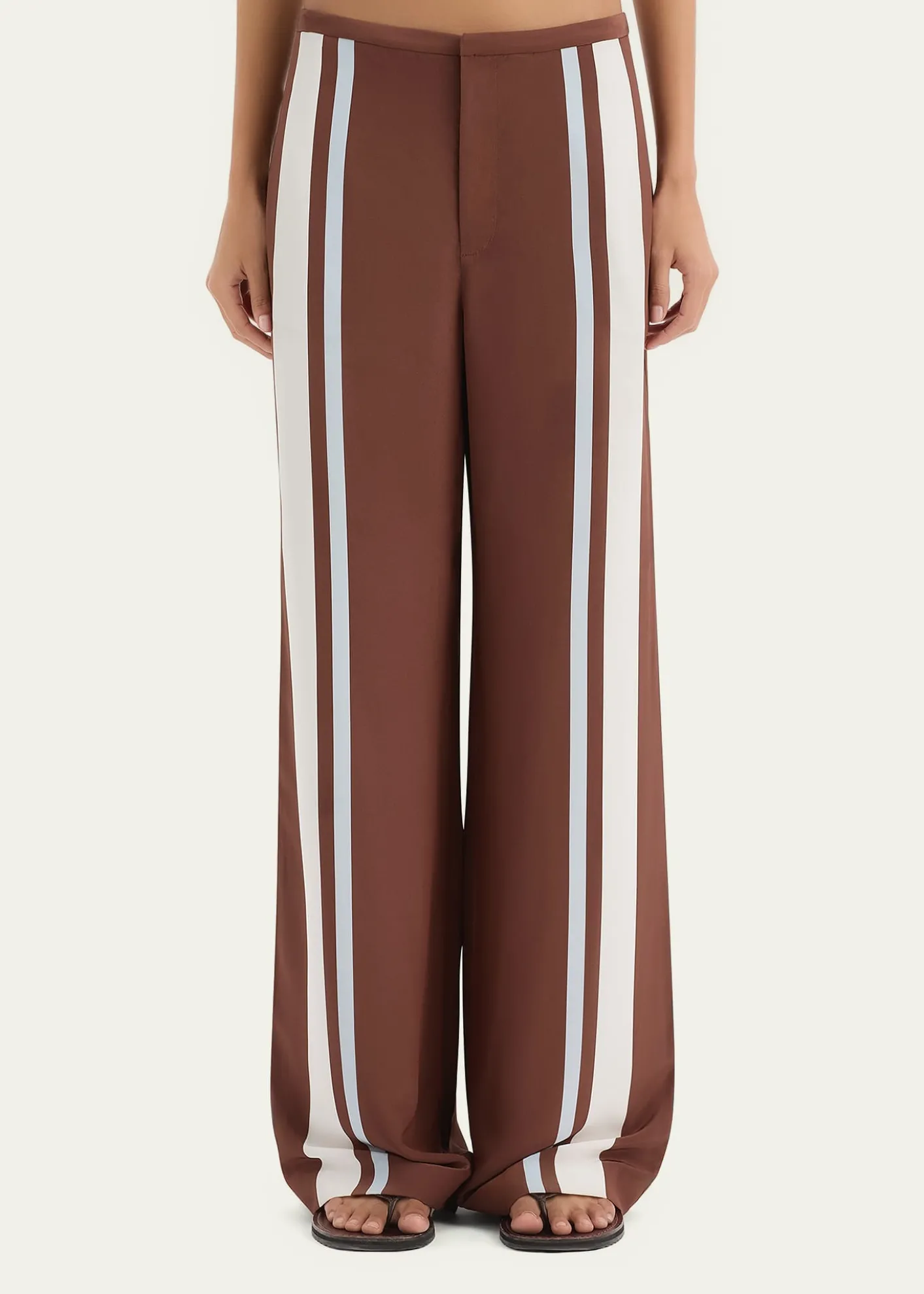 SIRMarais Striped Silk Crepe Trousers