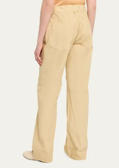 6397Slim Bootcut Cotton Canvas Trousers