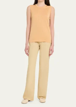 6397Slim Bootcut Cotton Canvas Trousers