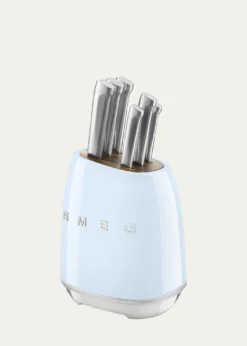 Smeg7-Piece Knife Block Set, Pastel Blue