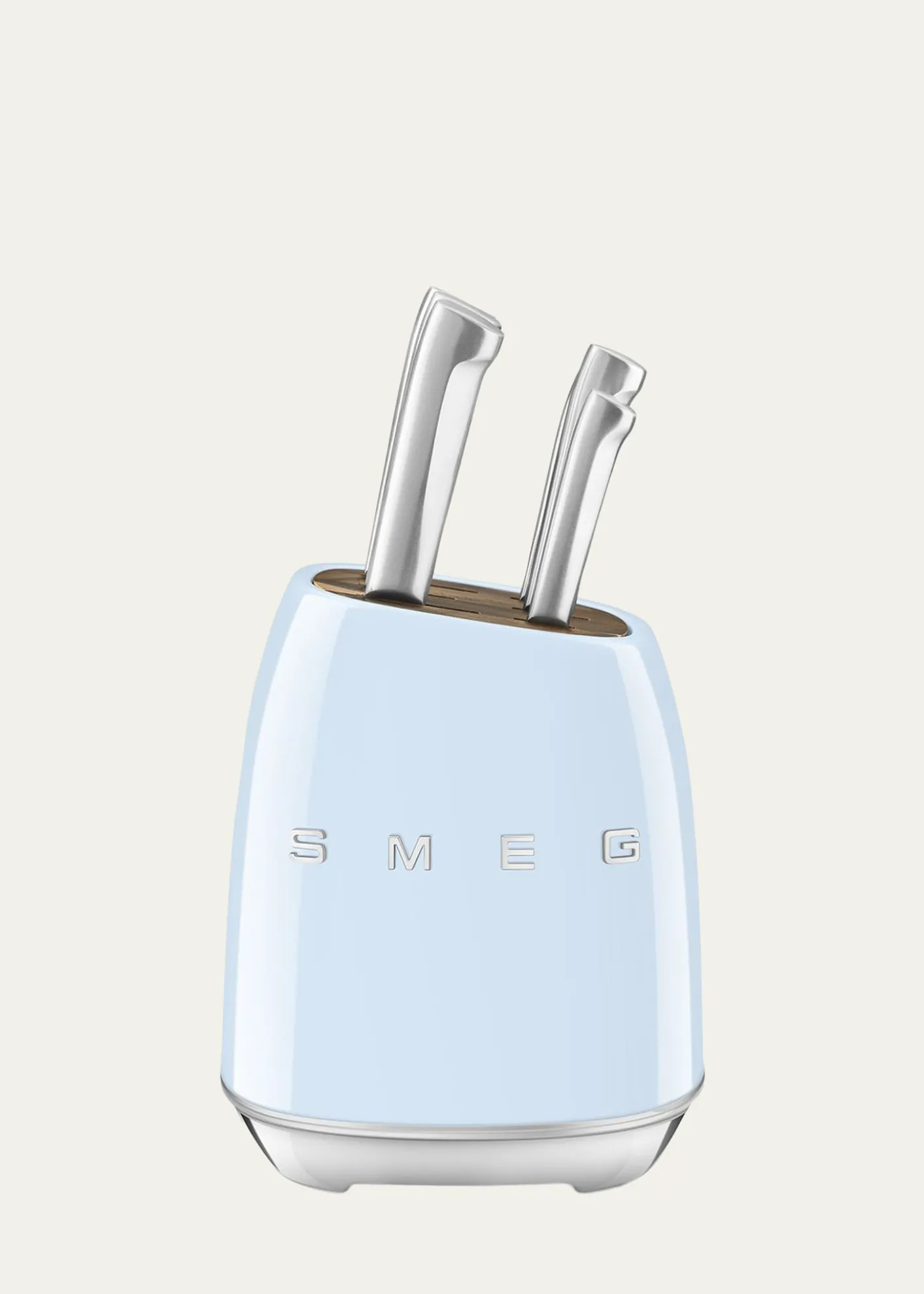 Smeg7-Piece Knife Block Set, Pastel Blue