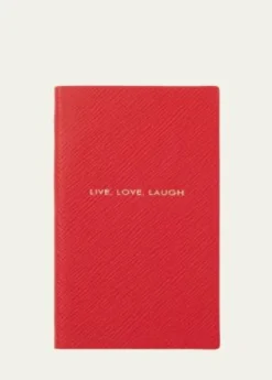 Smythson"Live, Love, Laugh" Panama Leather Pocket Notebook