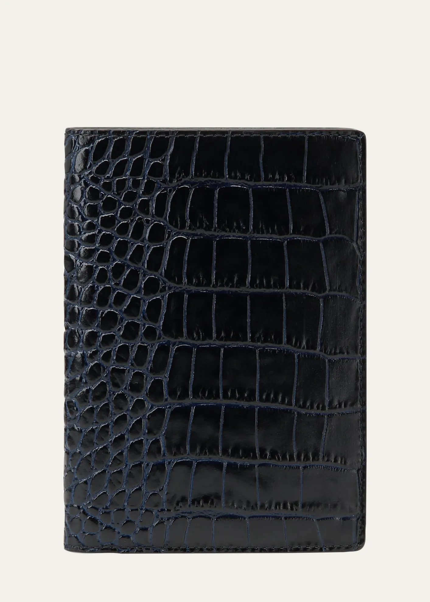 SmythsonMara Croc-Embossed Leather Passport Holder