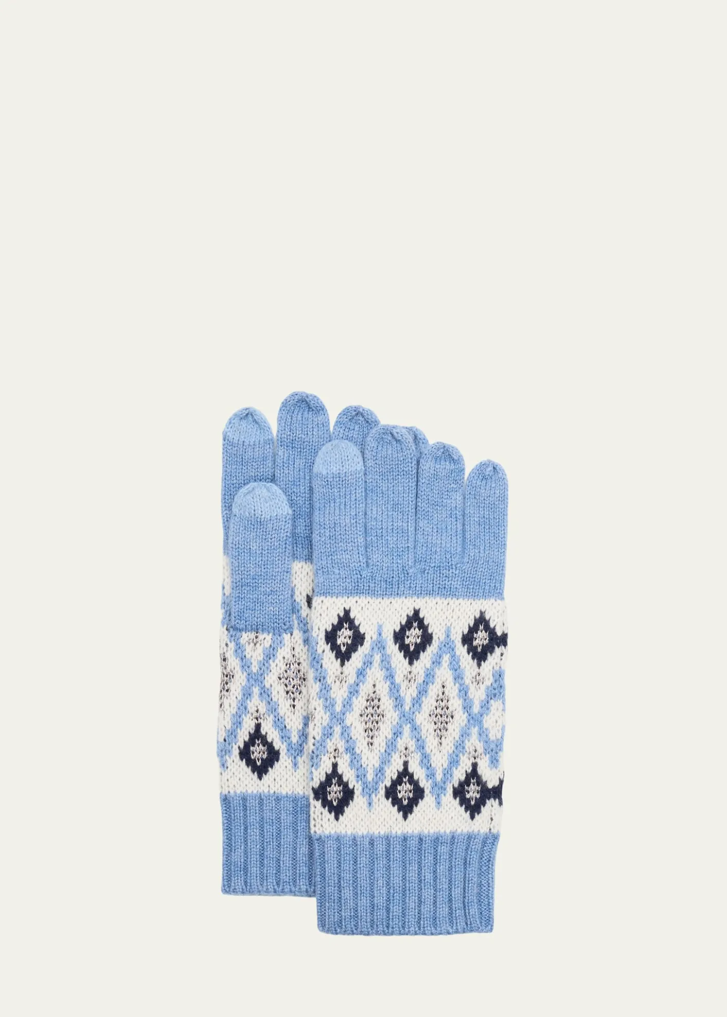 Sofia CashmereFair Isle Wool and Cashmere Gloves
