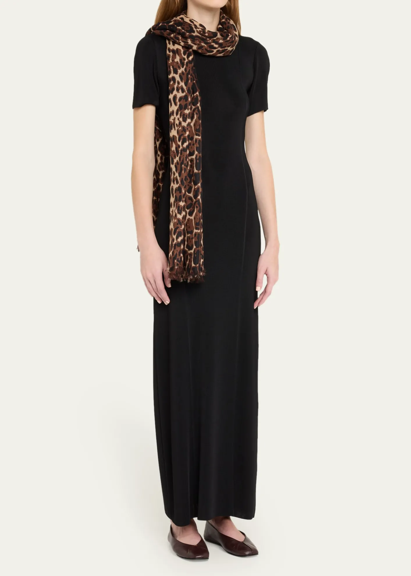 Sofia CashmereLightweight Cashmere Leopard-Print Scarf