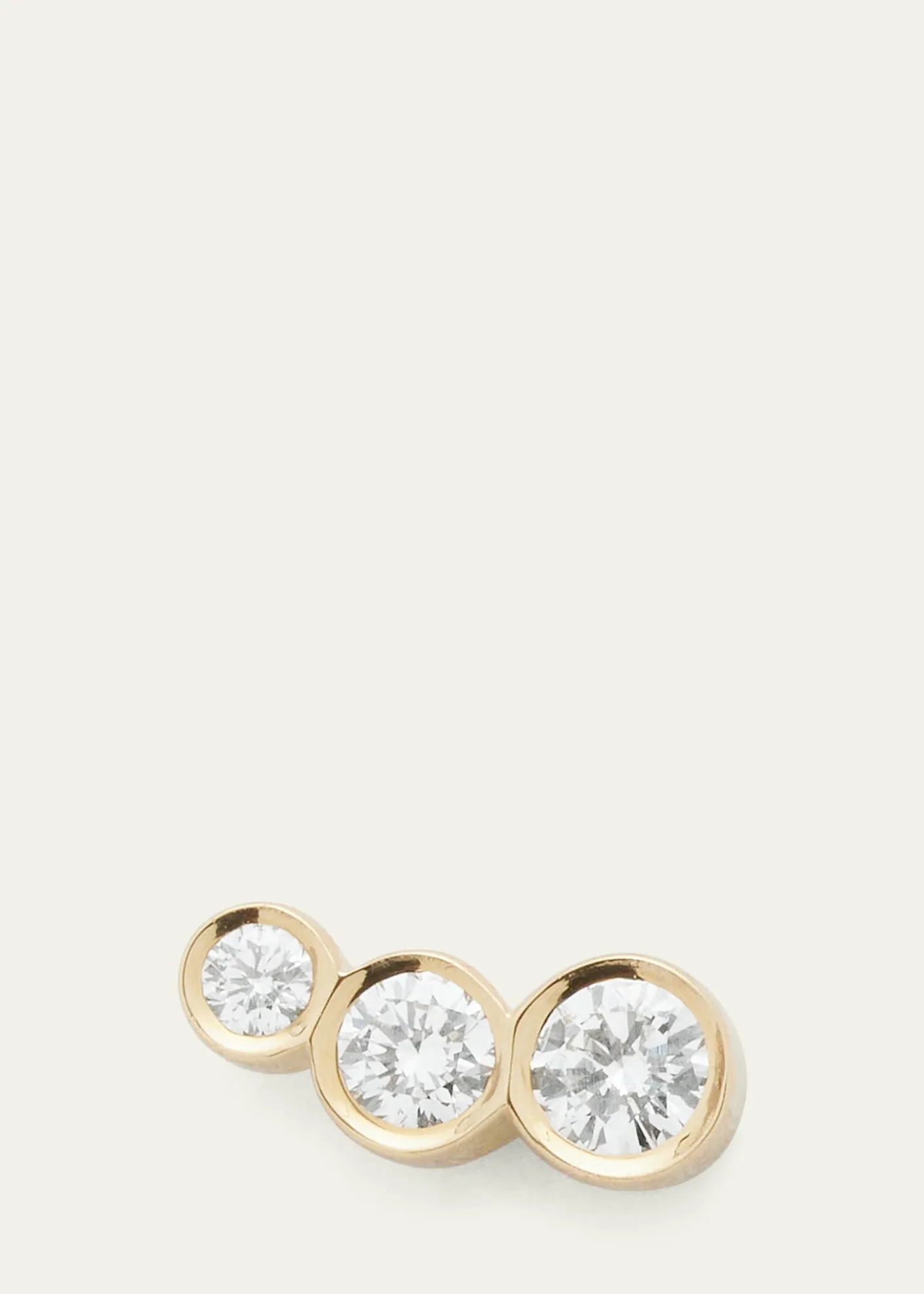 Sophie Bille BraheCroissant 18K Yellow Gold 3-Diamond Earring, Single, Right