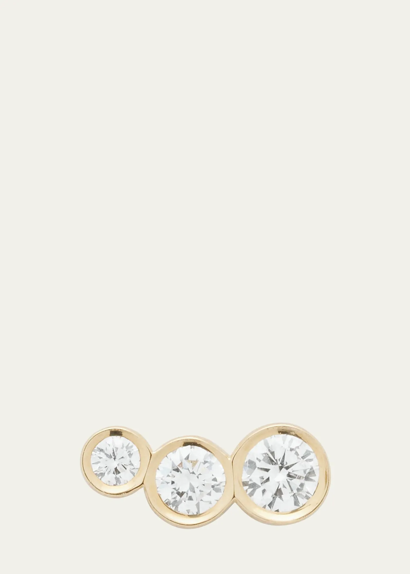Sophie Bille BraheCroissant 18K Yellow Gold 3-Diamond Earring, Single, Right