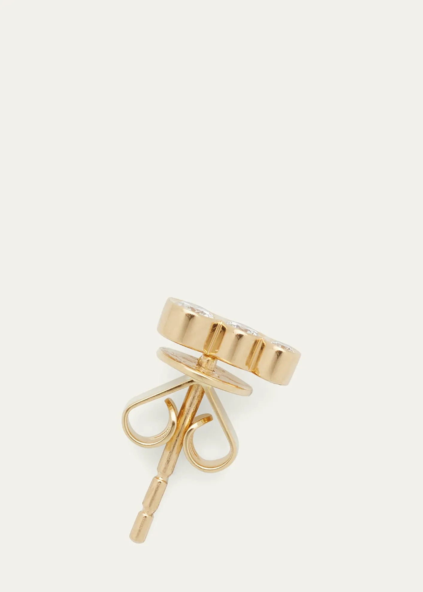 Sophie Bille BraheCroissant 18K Yellow Gold 3-Diamond Earring, Single, Right