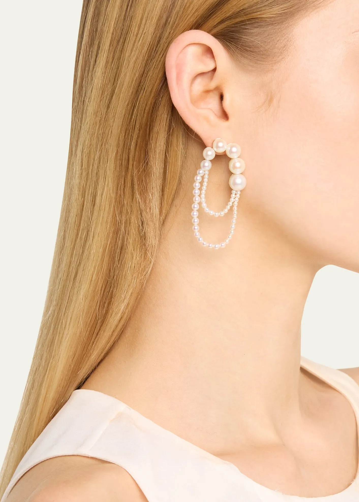 Sophie Bille BraheEmbrasse de Perle Graduated Loop Earrings, Single, Right