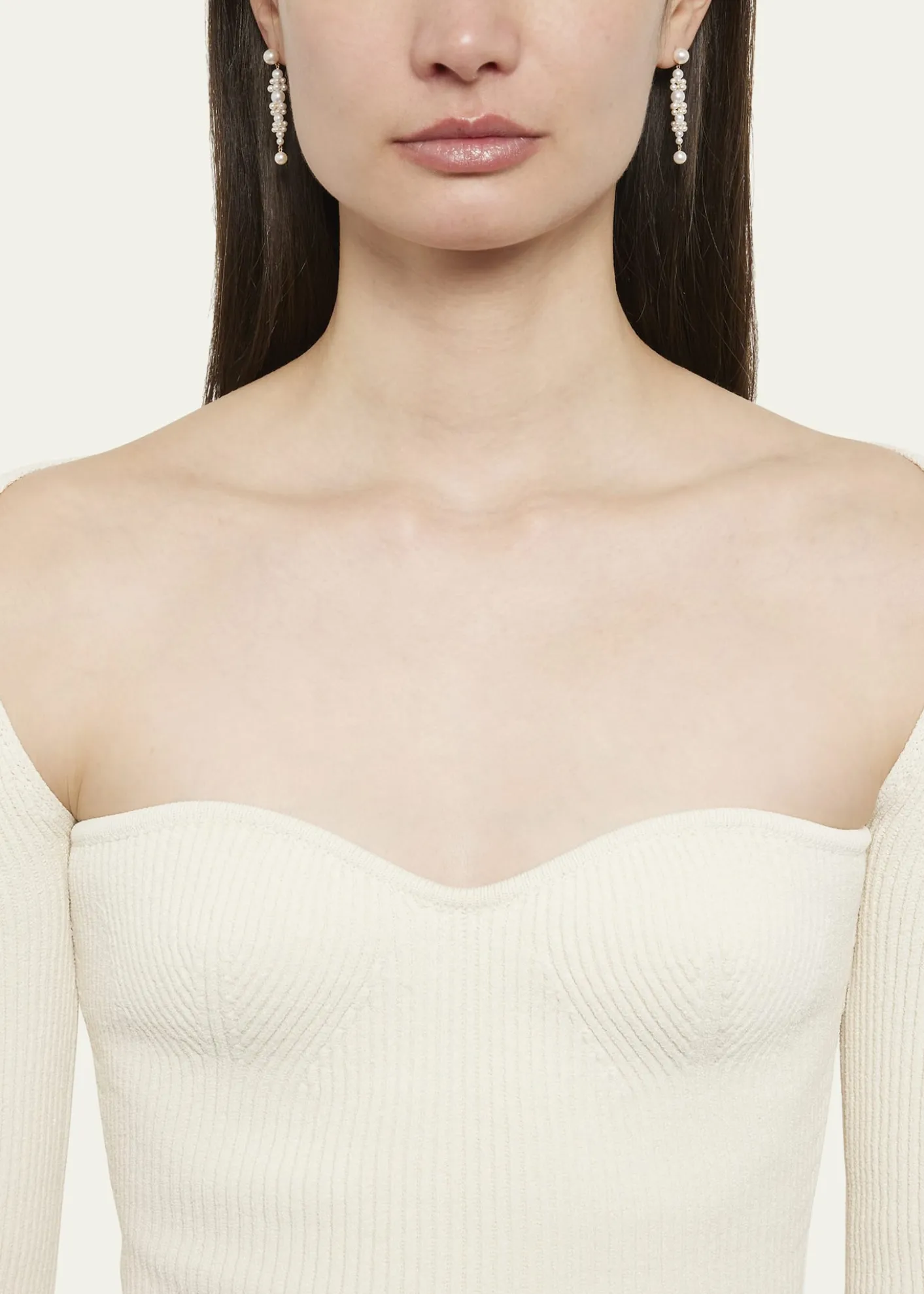 Sophie Bille BraheGrand Escalier de la Reine Pearl Cluster Drop Earrings in 14K Yellow Gold