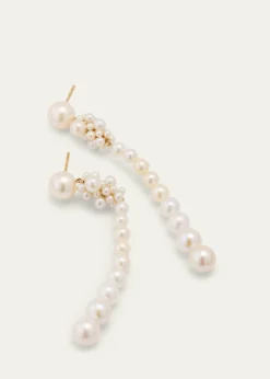 Sophie Bille Brahe14K Recycled Gold Colona Earrings with Freshwater Pearls