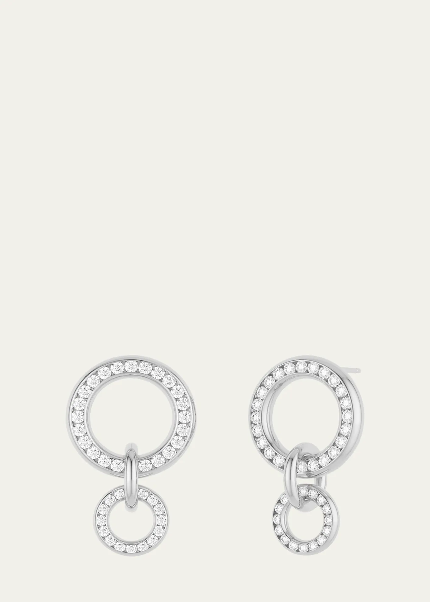 Spinelli KilcollinCanis 18K White Gold Double Hoop Earrings with Diamonds