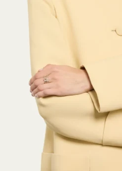Spinelli KilcollinAcacia SG Gris Three Link Ring in Sterling Silver and 18K Gold with Grey Diamonds
