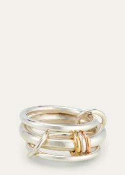 Spinelli KilcollinGemini SG Three Link Ring in Sterling Silver with Mixed Metal Accents