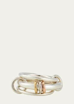 Spinelli KilcollinGemini SG Three Link Ring in Sterling Silver with Mixed Metal Accents