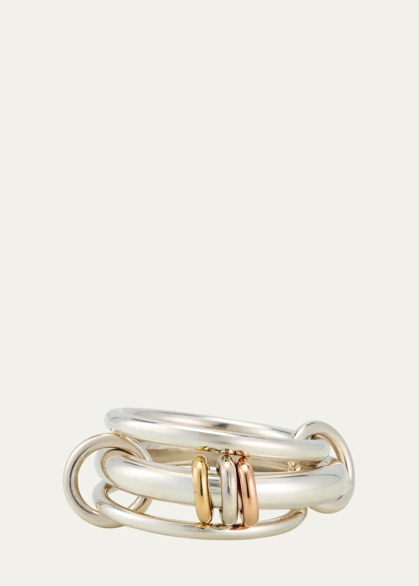 Spinelli KilcollinGemini SG Three Link Ring in Sterling Silver with Mixed Metal Accents