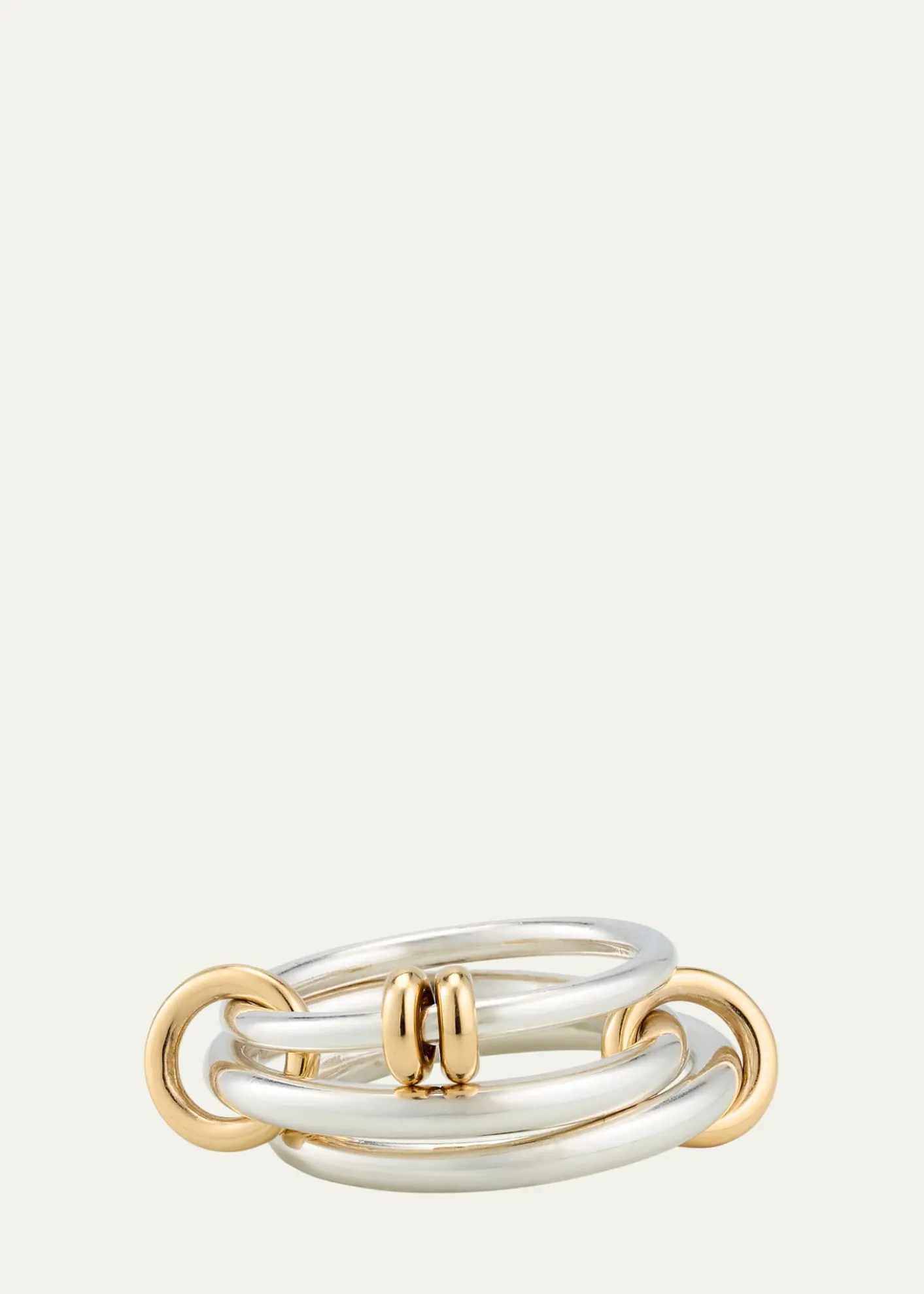 Spinelli KilcollinRaneth SG Three Link Ring in Sterling Silver with 18K Yellow Gold Accents